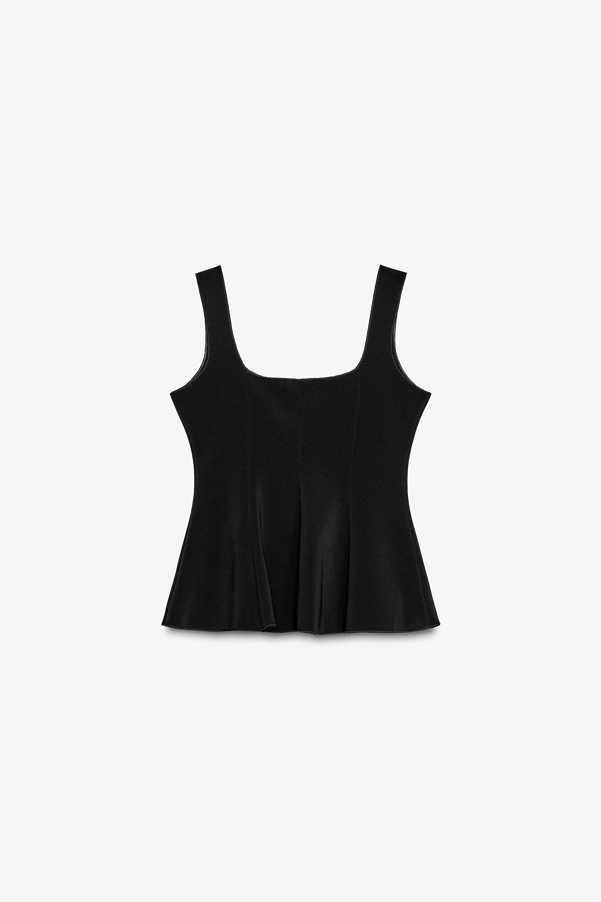 STRETCH PEPLUM VEST TOP