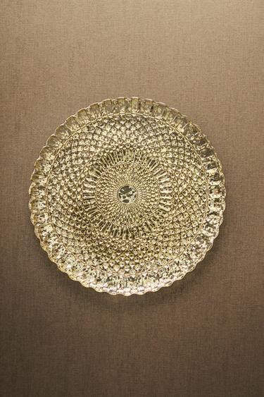 TEXTURED GLASS CHRISTMAS SERVICE PLATE - Silver by Zara - Image 4