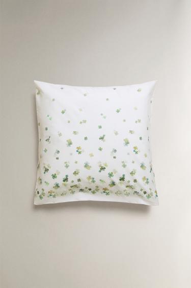 TAIE D’OREILLER PERCALE TRÈFLES - Blanc cassé de Zara - Image 2