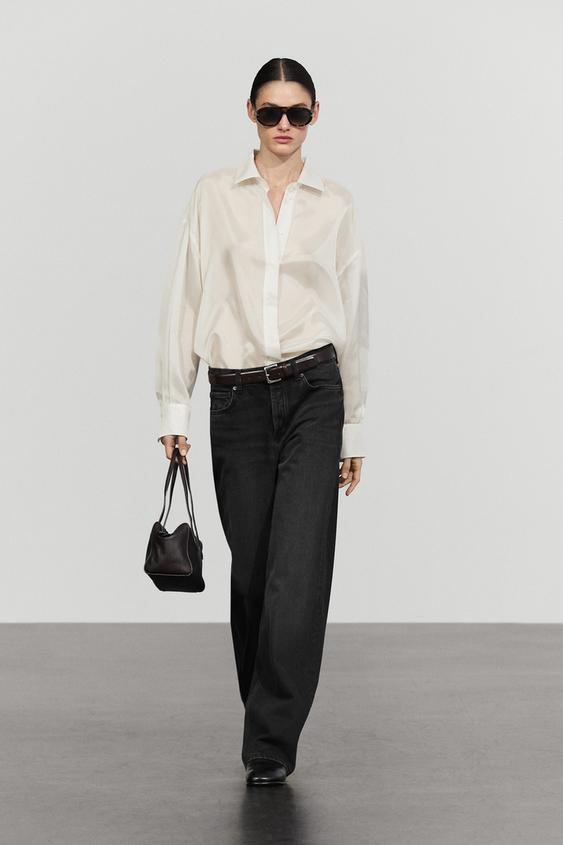 Camisa fluida oversize - Blanco de Zara - Imagen 0