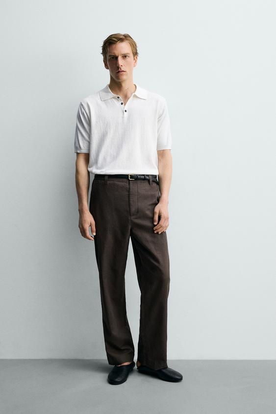 REGULAR FIT COTTON LINEN BLEND KNIT POLO SHIRT from Zara - $99.90
