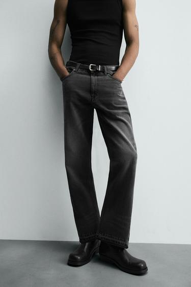 FLARE FIT JEANS - charcoal grey by Zara - Image 4