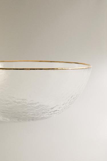 RAISED GLASS BOWL WITH GOLD RIM - Transparent by Zara - Image 3