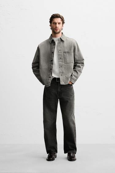 FADED DENIM OVERSHIRT - Grey by Zara - Image 0