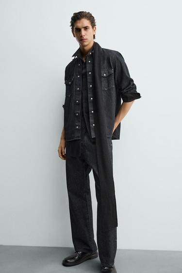 RELAXED FIT JEANS WITH STUDS - Indigo by Zara - Image 4