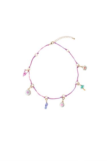 Zara INTERCHANGEABLE MULTI-CHARM NECKLACE - Pink / Lilac
