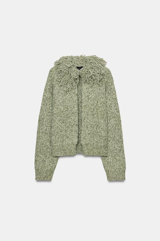 CHAQUETA PUNTO CUELLO FLECOS - Multicolor de Zara - Imagen 0