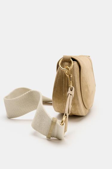 SAC BANDOULIÈRE EN CUIR CROÛTE - SABLE/MARRON de Zara - Image 5