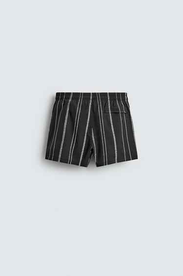 STRIPED SWIMMING TRUNKS - Black by Zara - Image 6