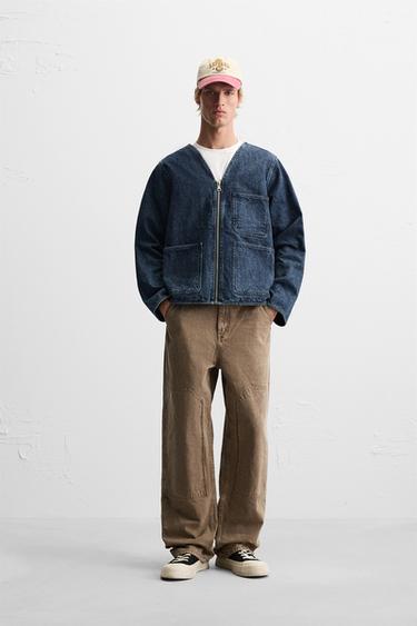 Zara POCKET DENIM JACKET - Blue - Image 0