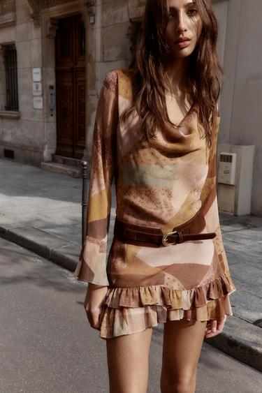MINI PATCHWORK PRINT DRESS WITH BELT - Multicoloured by Zara - Image 1