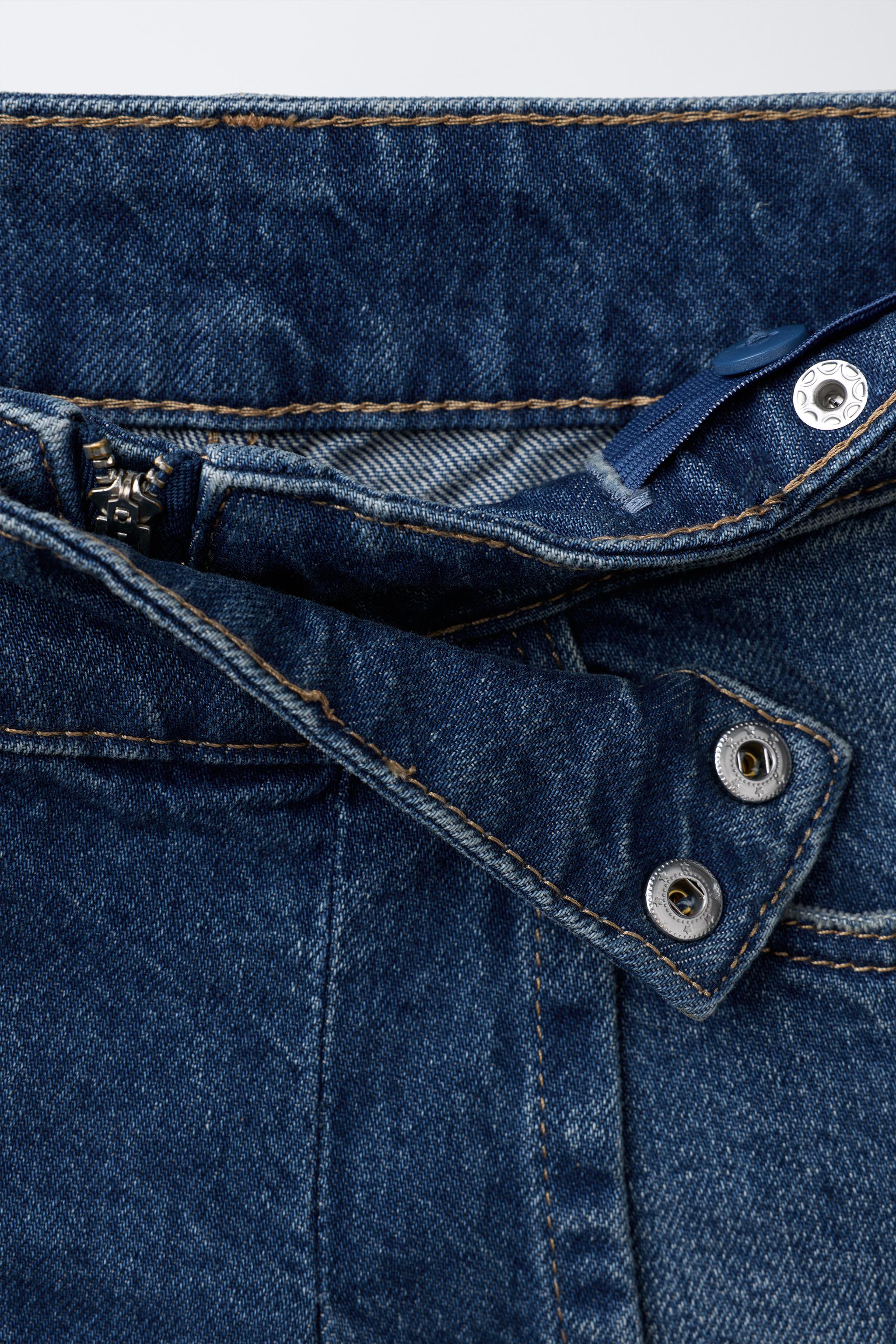 PLEATED DENIM SKORT