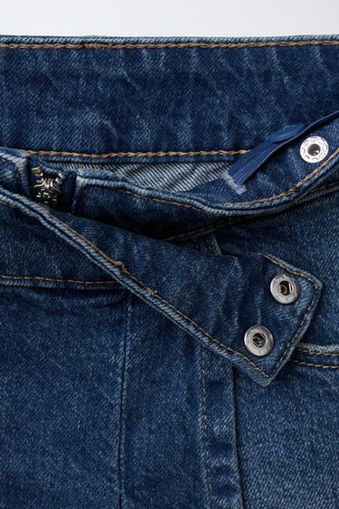 PLEATED DENIM BERMUDA SKIRT - Blue by Zara - Image 2
