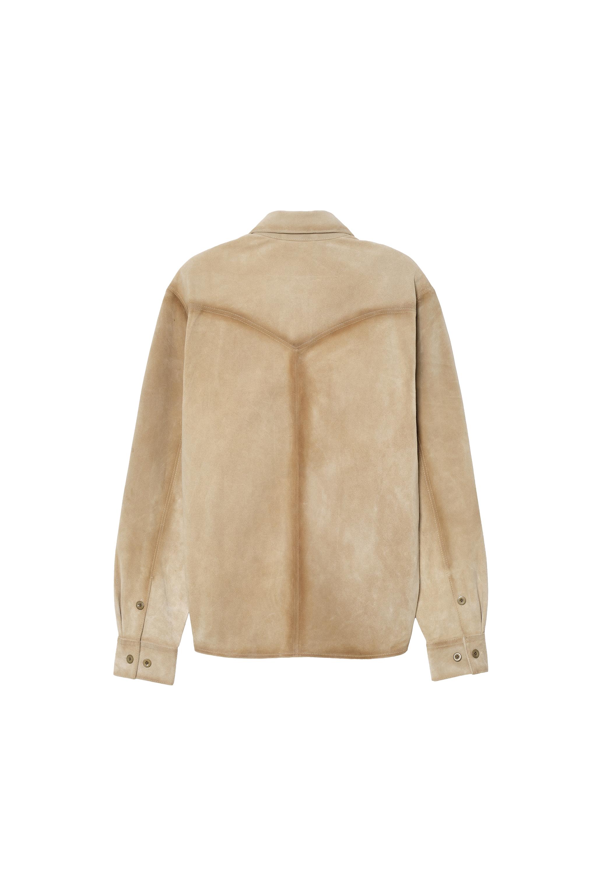 Zara REGULAR FIT SUEDE LEATHER OVERSHIRT — фото 4
