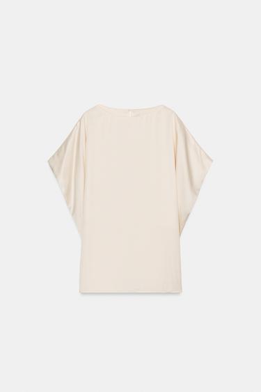 HAUT FLUIDE À MANCHES COURTES ZW COLLECTION - Écru de Zara - Image 5