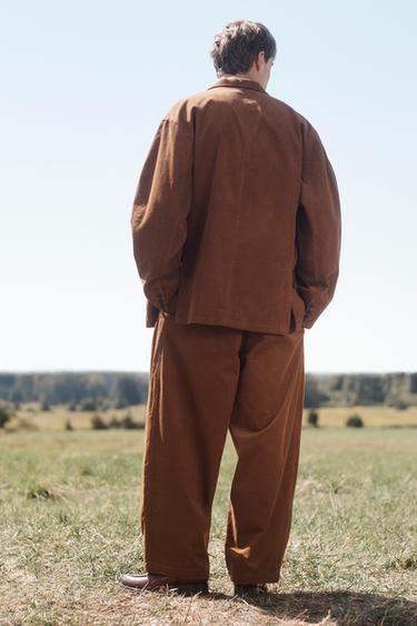 LIMITED EDITION RELAXED FIT CORDUROY SUIT BLAZER - Brown by Zara - Image 3