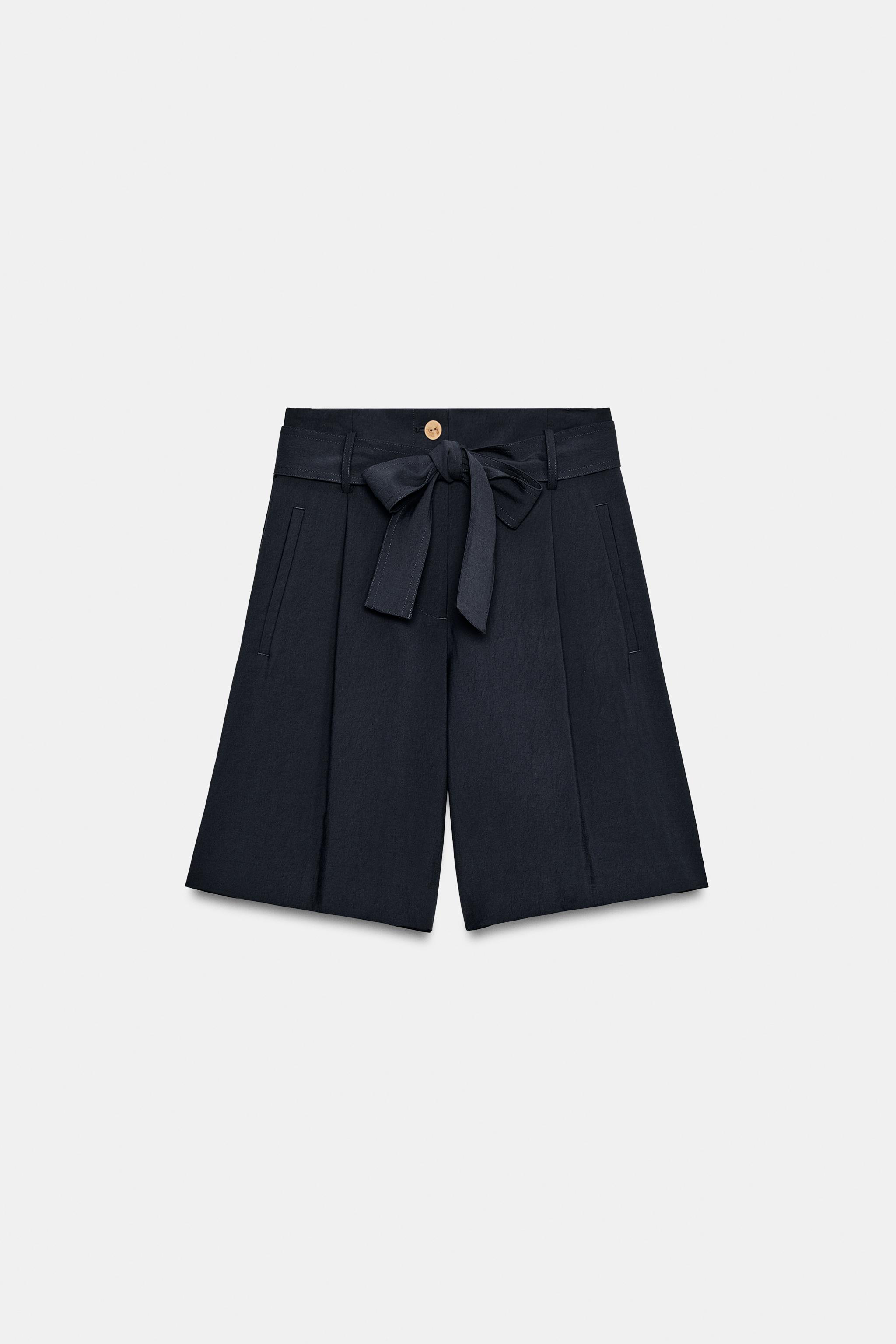 Zara Kuşak Kemerli Bermuda görsel 6