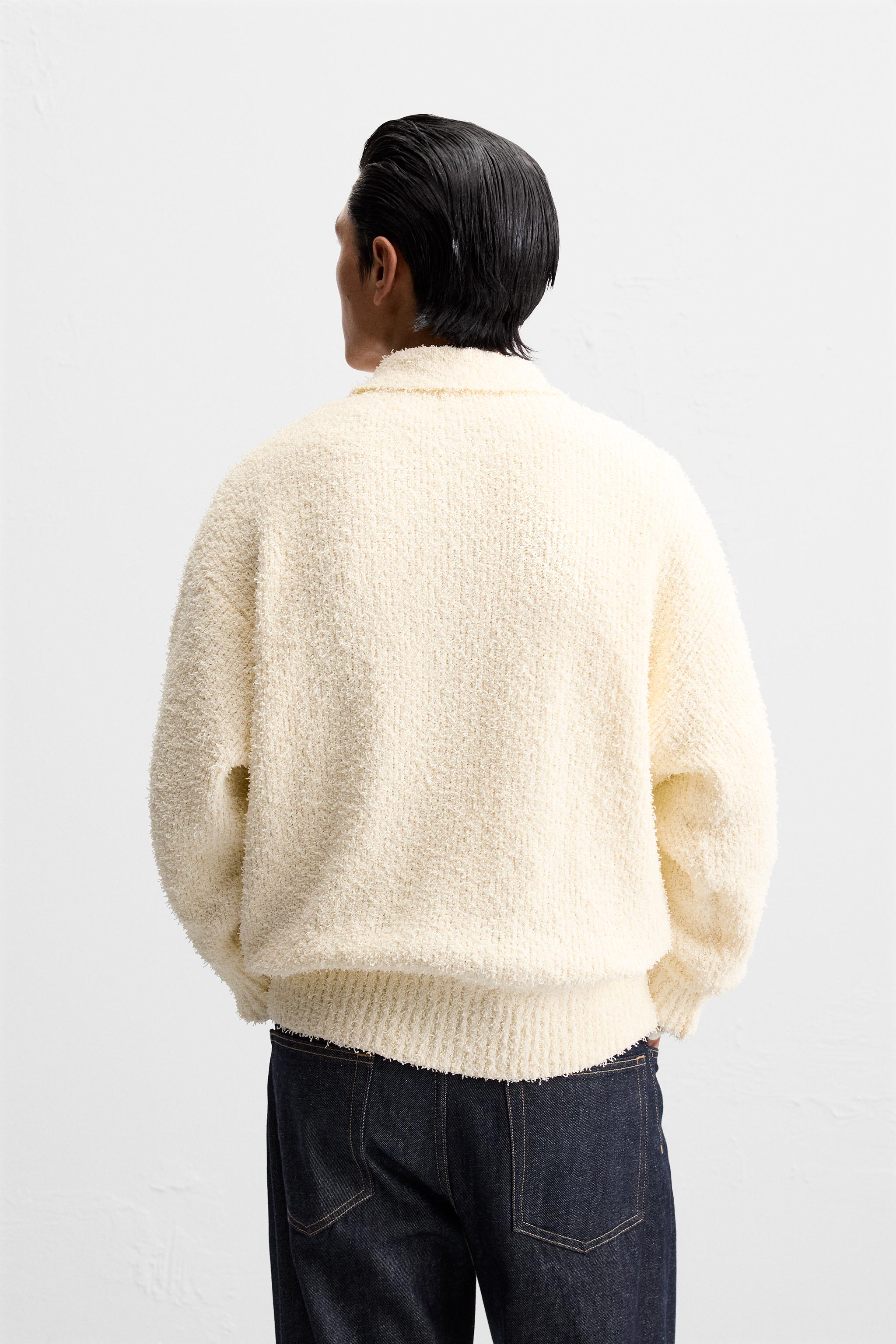 TOWEL TEXTURED CARDIGAN - Ecru | ZARA United States