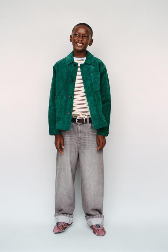 100% LEATHER JACKET - Bottle green by Zara - Image 0