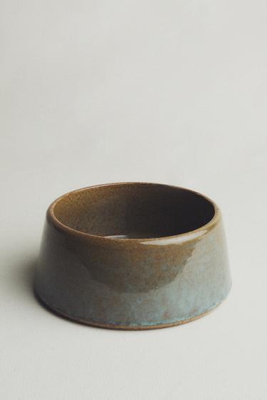 CERAMIC PET FOOD BOWL - Green by Zara