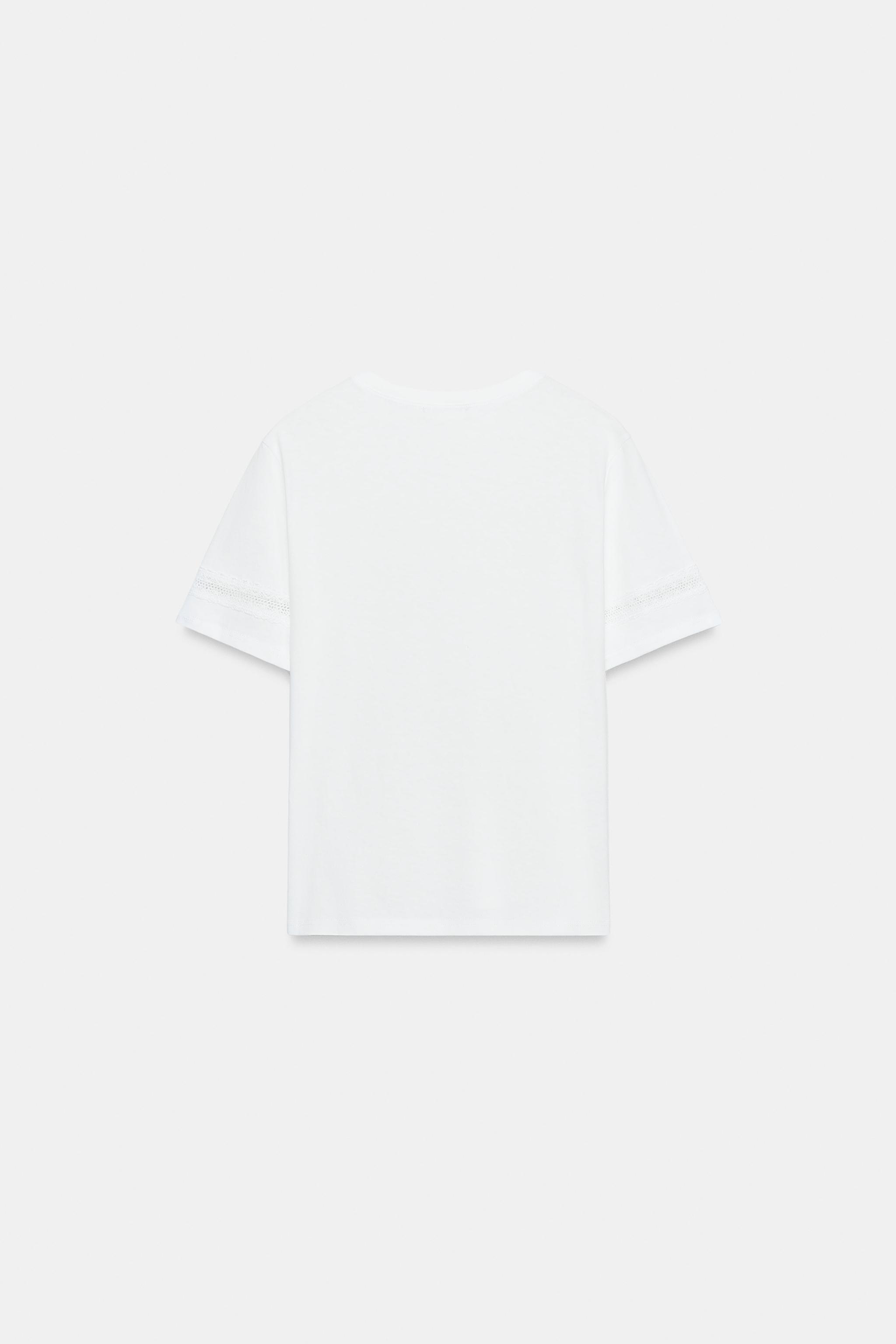 Zara GARNİ DETAYLI KISA KOLLU T-SHIRT görsel 6