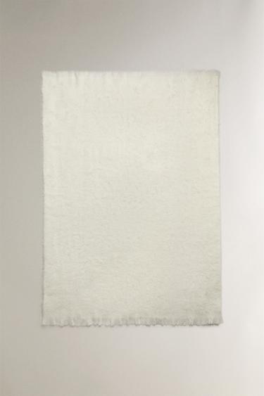 PLAIN WOOL BLEND THROW - Ecru by Zara - Image 0