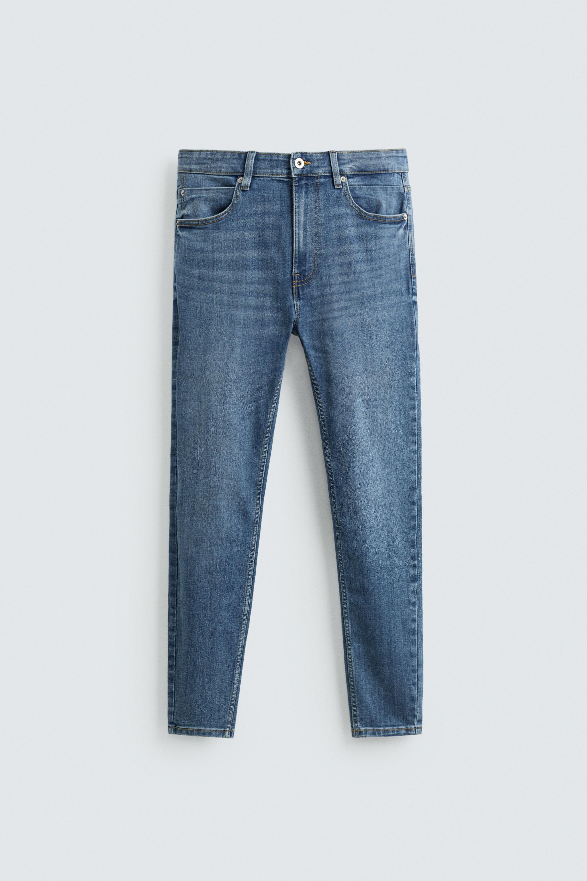 CROPPED SKINNY FIT JEANS Oyster-white ZARA India