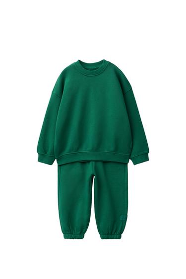 CONJUNTO SUDADERA Y PANTALÓN JOGGER ETIQUETA - Verde de Zara