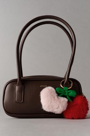 Zara CHARM SHOULDER BAG - Brown