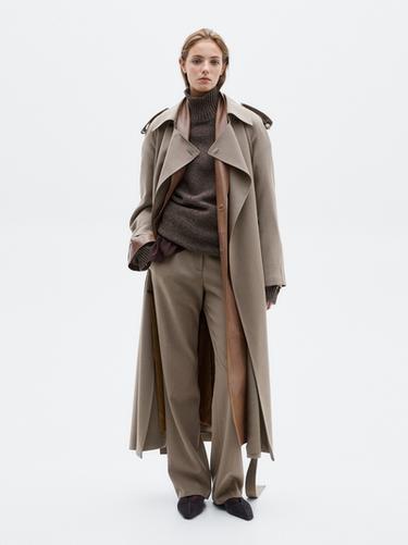 Pull en maille chinée à col montant - LIMITED - BEIGE de Zara