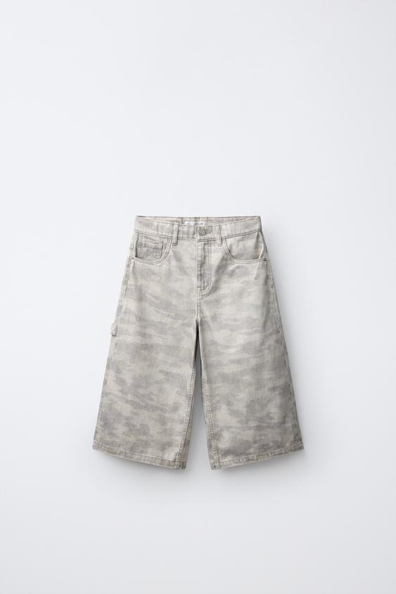 BERMUDA LARGA ESTAMPADA - Gris de Zara - Imagen 0
