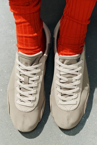 CONTRAST HEEL SNEAKERS — Khaki Green 2