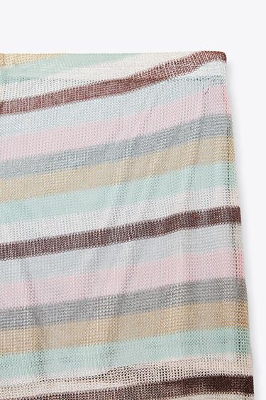 PANTALON RAYURES FIL MÉTALLISÉ - Multicolore de Zara - Image 7