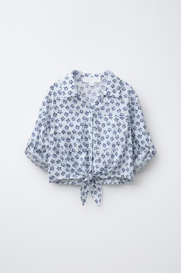 KNOT PRINT SHIRT - Mid-blue by Zara - Image 0