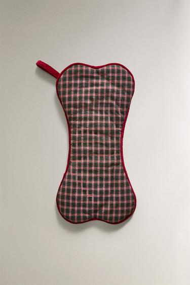 BONE PET CHRISTMAS STOCKING - Green by Zara