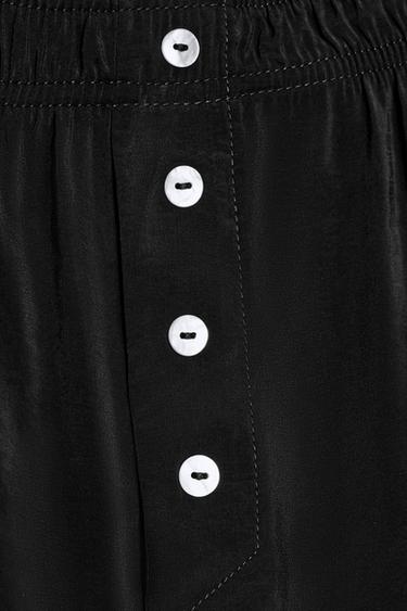 RELAXED SHORTS WITH ELASTICATED WAIST AND BUTTONS - Black by Zara - Image 5