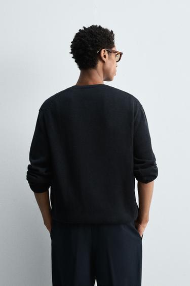 COTTON-HEMP SWEATER - Dark navy by Zara - Image 2