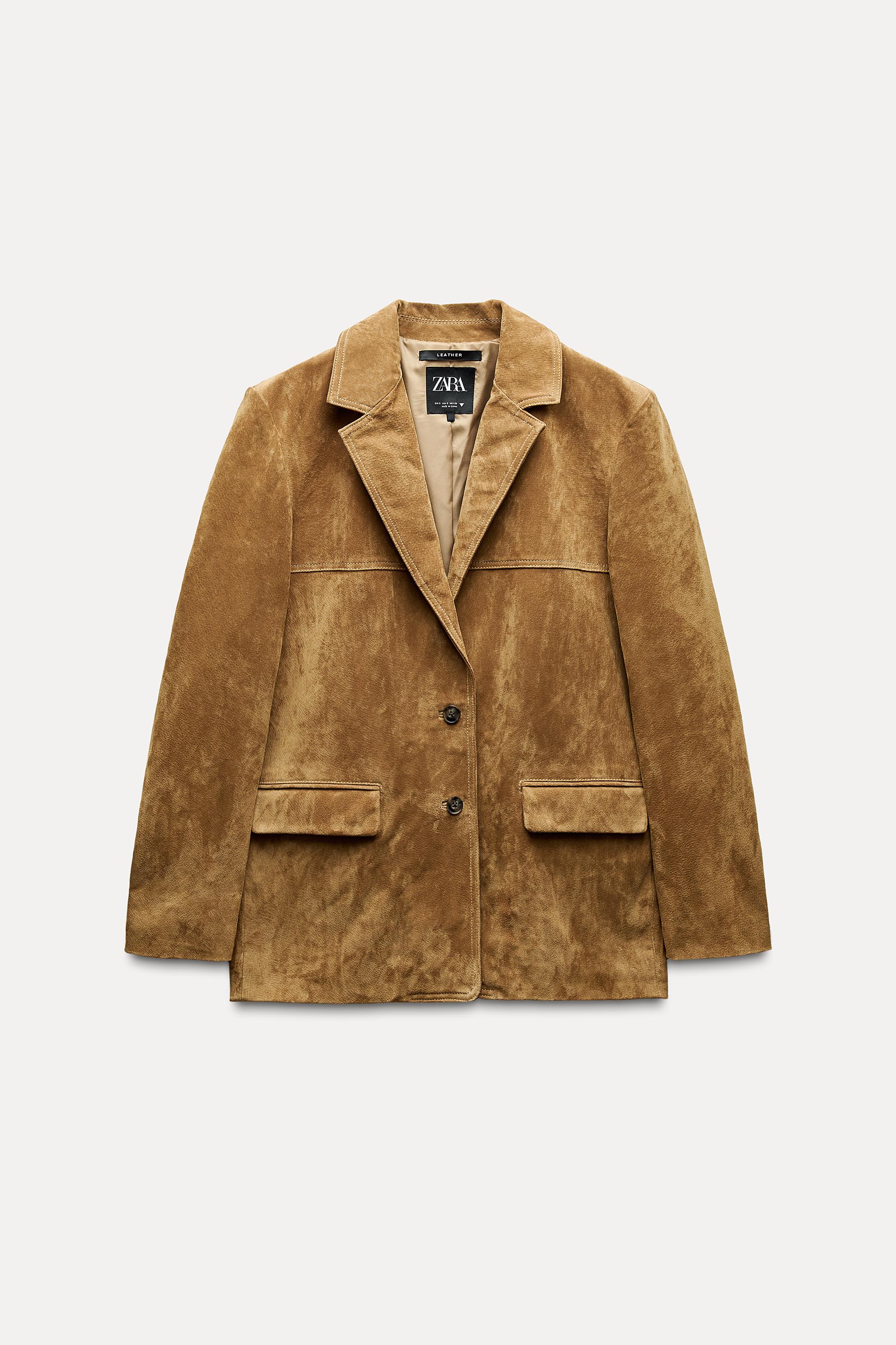 SUEDE BLAZER Light camel ZARA Australia - Main Image