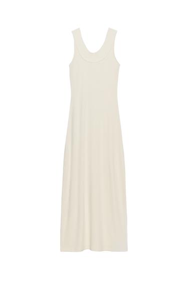 RIBBED HALTERNECK DRESS - Ecru by Zara
