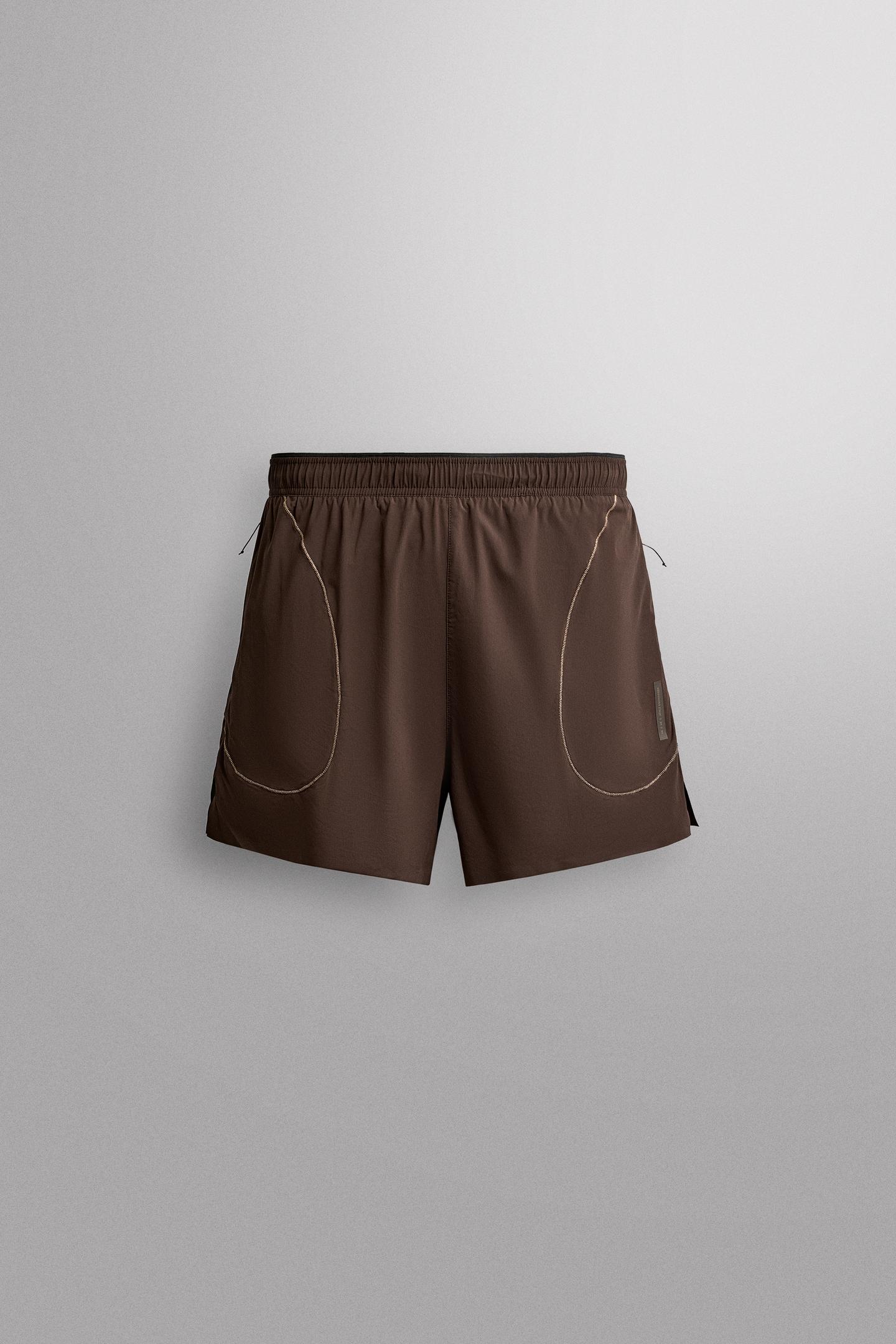 Мужские шорты Zara 5" Running, цвет: Коричневый — фото 6