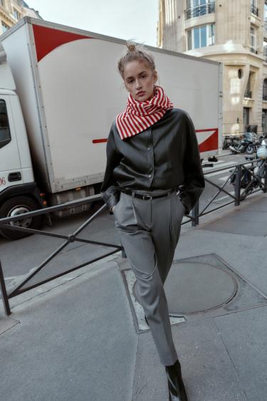 TROUSERS WITH BELT - Grey by Zara