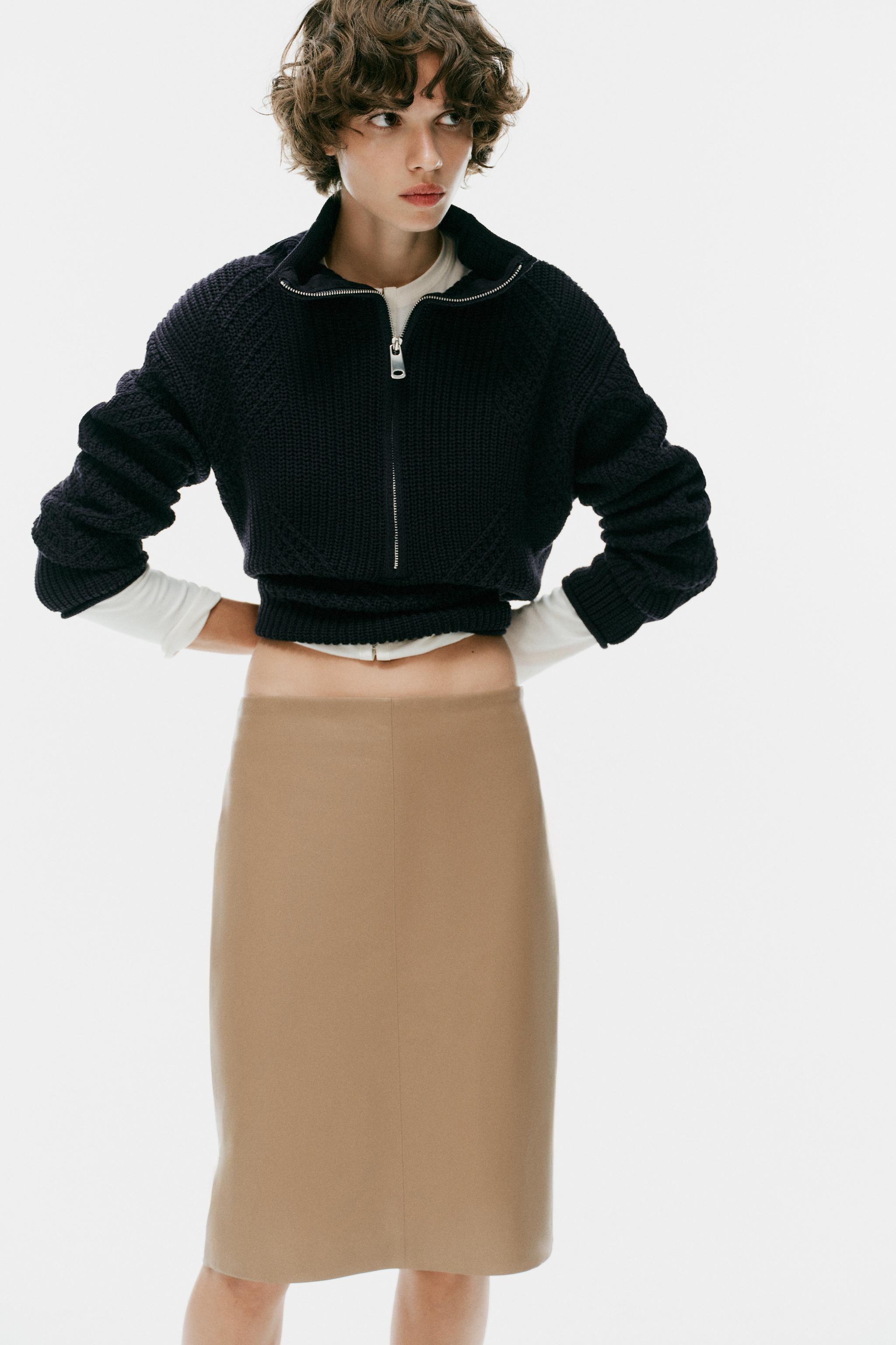 STRUCTURED KNIT JUMPER — Navy blue