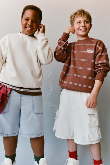 Zara CARGO POCKET SHORTS - Ecru