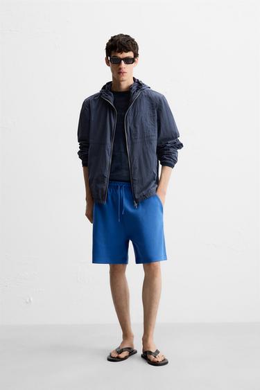 TECHNICAL TEXTURED BERMUDA SHORTS - Blue by Zara