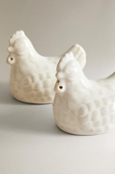 ENSEMBLE SALIÈRE ET POIVRIÈRE POULE - Crème de Zara - Image 1