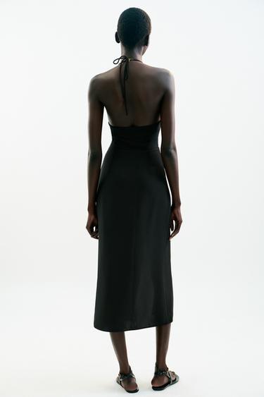 ROBE MI-LONGUE DÉCOR DORÉ - Noir de Zara - Image 3