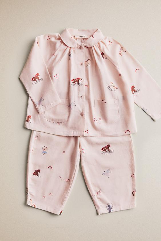 PYJAMA ENFANT FLANELLE LICORNES - Rose de Zara - Image 5