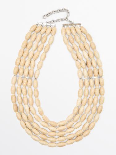 Collier bavoir céramique - Beige de Zara