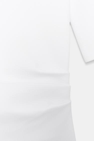 GATHERED INTERLOCK T-SHIRT - White by Zara - Image 6