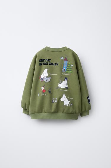 Zara MOOMIN © 植絨印花運動衫 - 卡其色